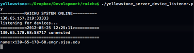 Figure 9. Python ServerDebug Messages