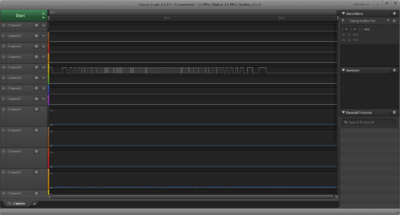 Logic Analyzer waveform for Flow Meter