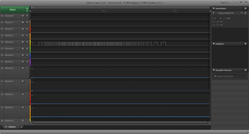 Logic Analyzer waveform for Flow Meter